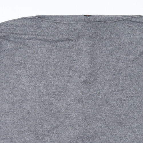 Preworn Womens Grey Polyester Basic T-Shirt Size L Round Neck - Peral