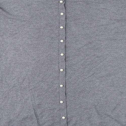 Preworn Womens Grey Polyester Basic T-Shirt Size L Round Neck - Peral