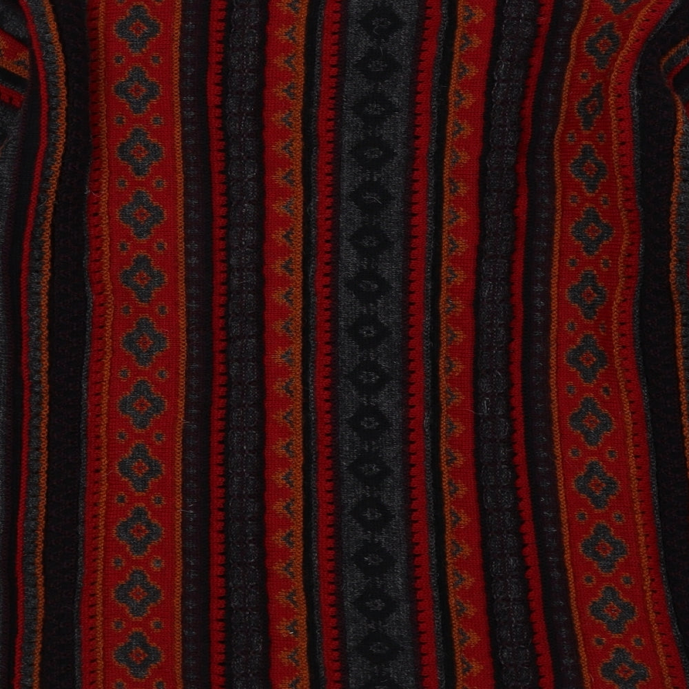 Eastex Womens Multicoloured Crew Neck Geometric Wool Cardigan Jumper Size 16