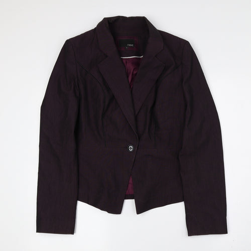 NEXT Womens Purple Polyester Jacket Blazer Size 10