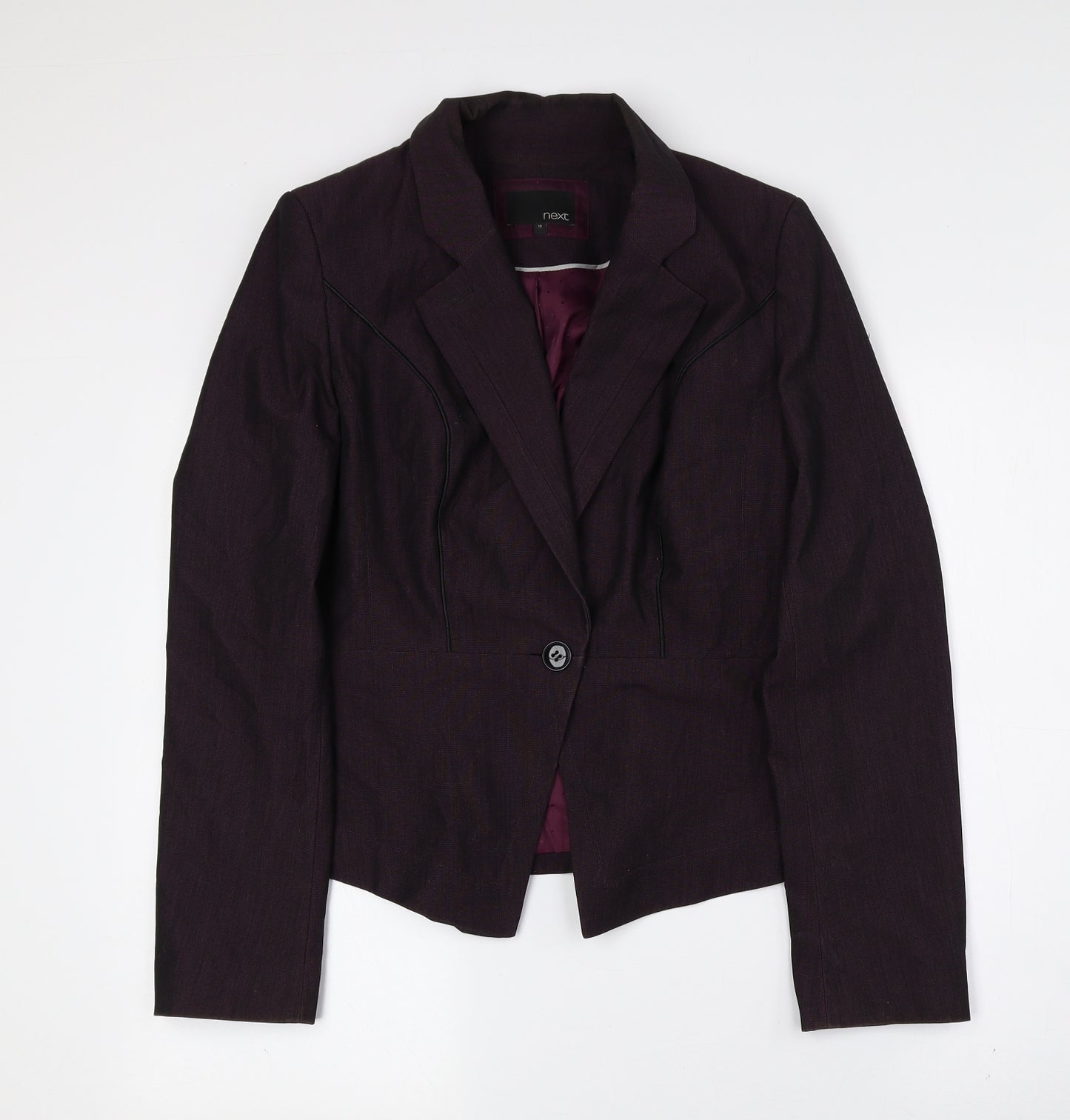 NEXT Womens Purple Polyester Jacket Blazer Size 10
