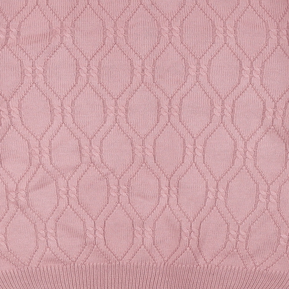 Damart Womens Pink High Neck Acrylic Pullover Jumper Size 14