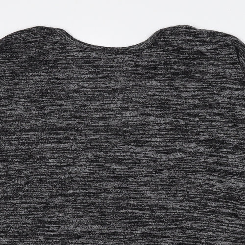 Indigo Womens Grey Polyester Basic T-Shirt Size 10 Crew Neck - Cowl Back
