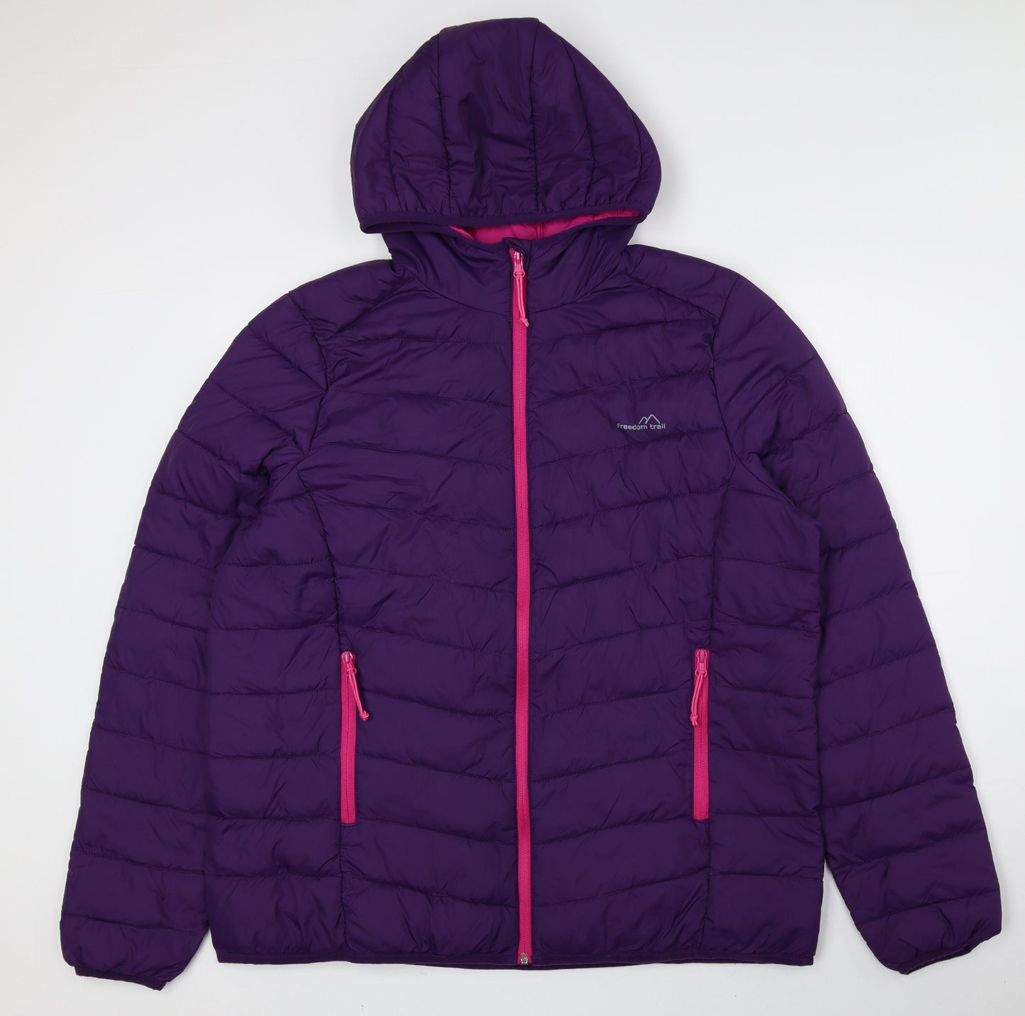 Freedom Trail Womens Purple Quilted Coat Size 18 Zip