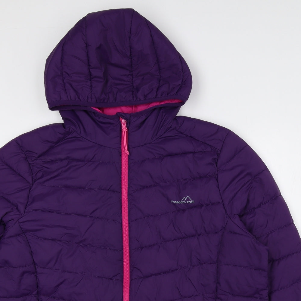 Freedom Trail Womens Purple Quilted Coat Size 18 Zip