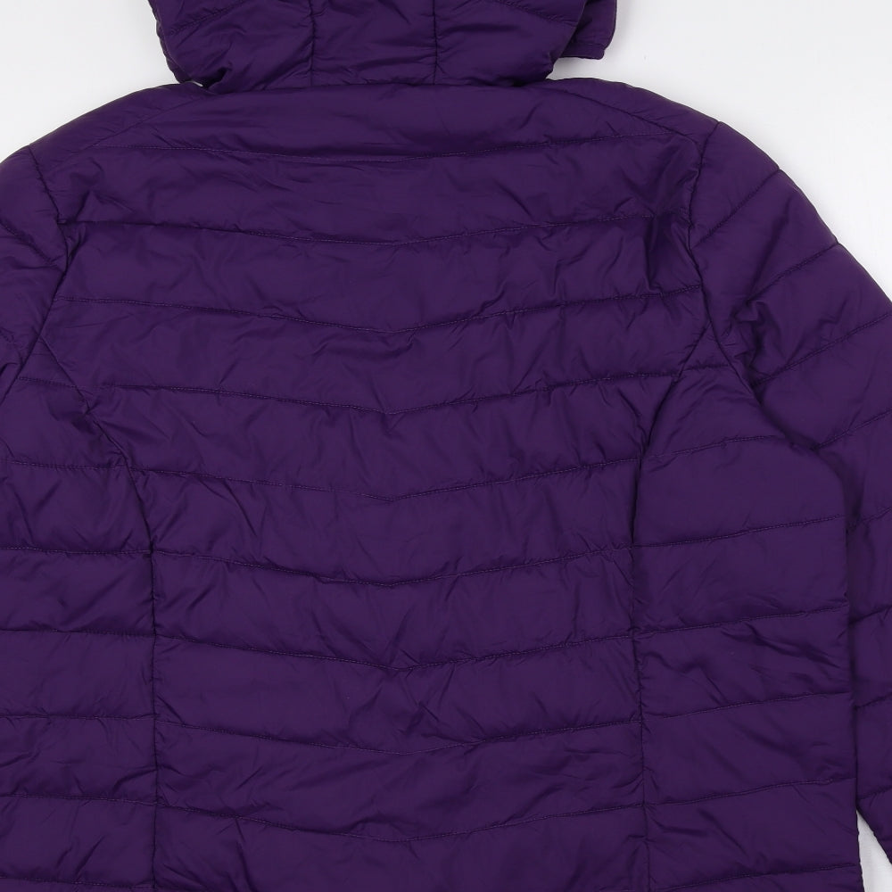 Freedom Trail Womens Purple Quilted Coat Size 18 Zip