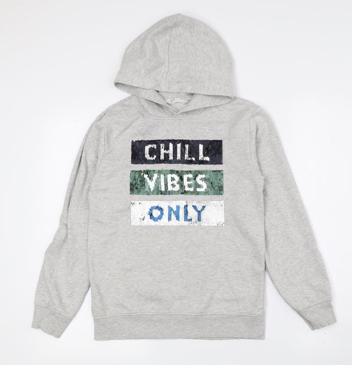 H&M Girls Multicoloured Polyester Pullover Hoodie Size 11-12 Years