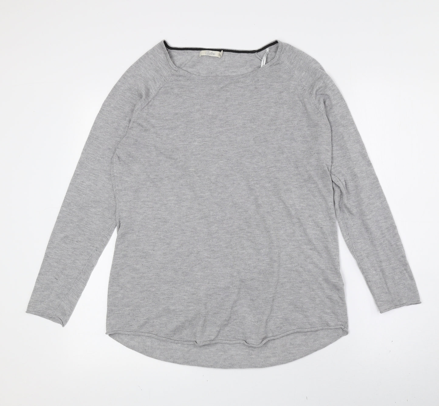 Onfire Womens Grey Polyester Basic T-Shirt Size 10 Boat Neck