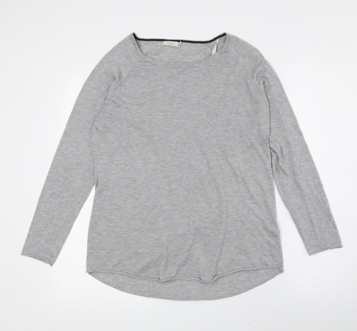 Onfire Womens Grey Polyester Basic T-Shirt Size 10 Boat Neck