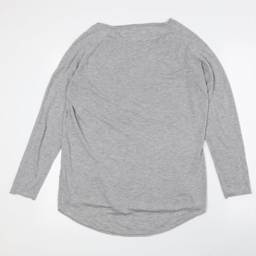 Onfire Womens Grey Polyester Basic T-Shirt Size 10 Boat Neck