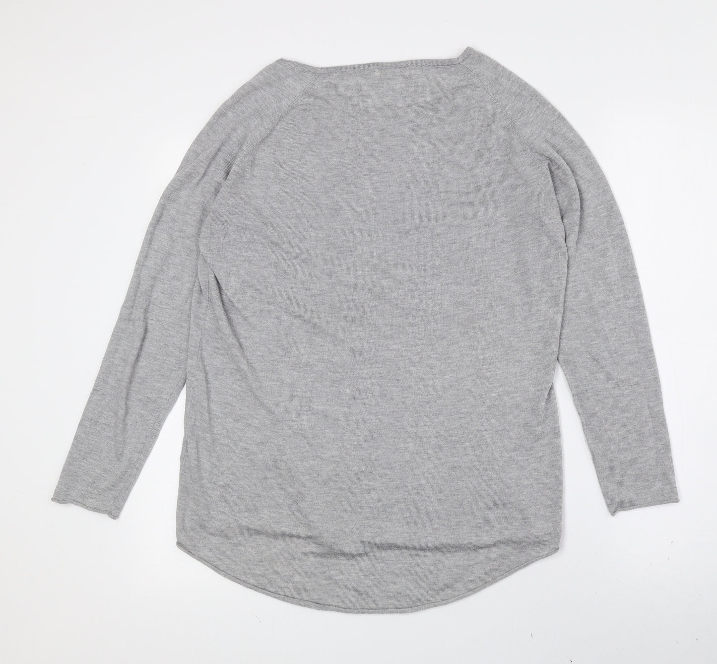 Onfire Womens Grey Polyester Basic T-Shirt Size 10 Boat Neck