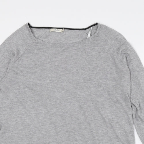 Onfire Womens Grey Polyester Basic T-Shirt Size 10 Boat Neck