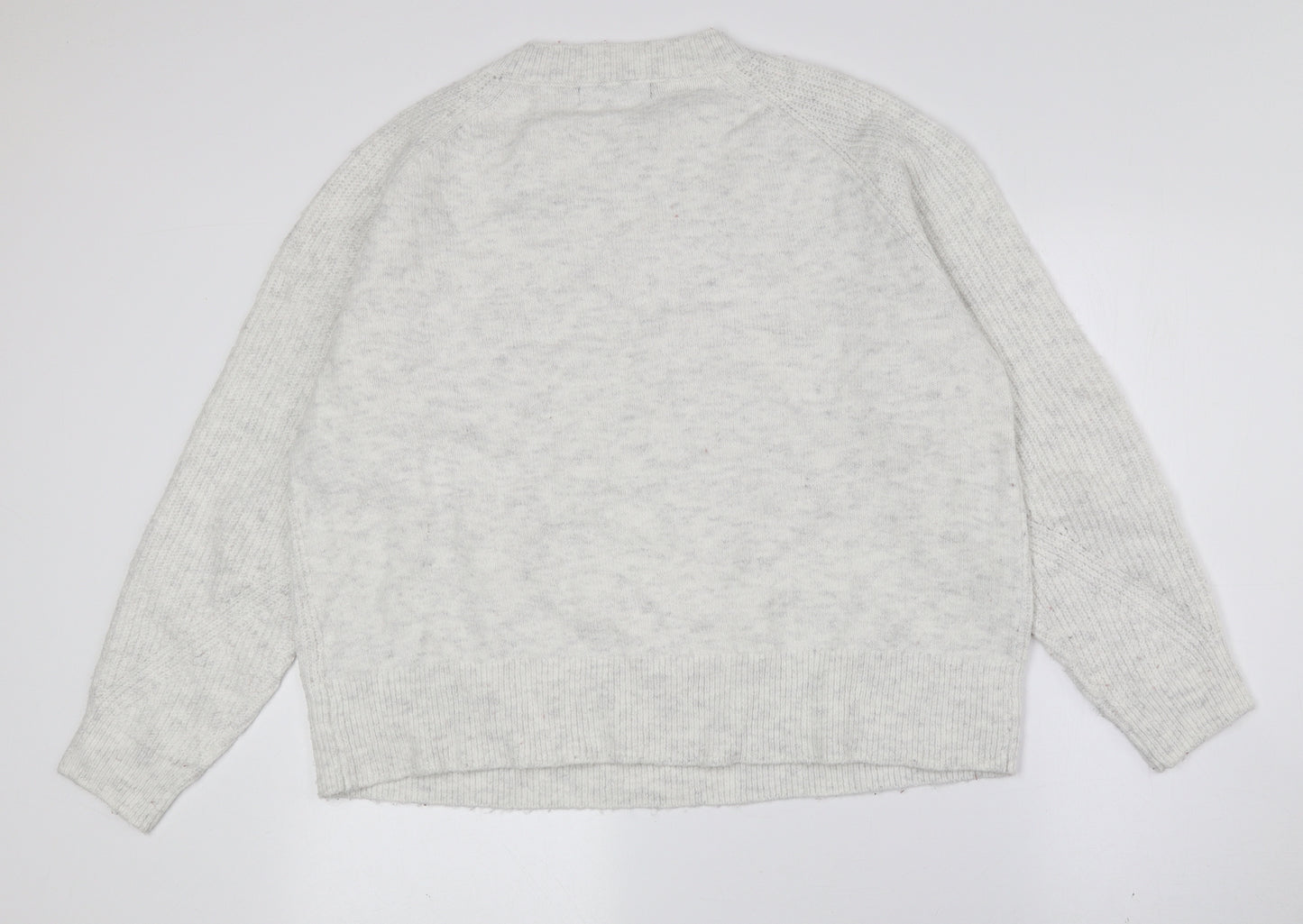 Marks and Spencer Womens Grey Crew Neck Acrylic Pullover Jumper Size L