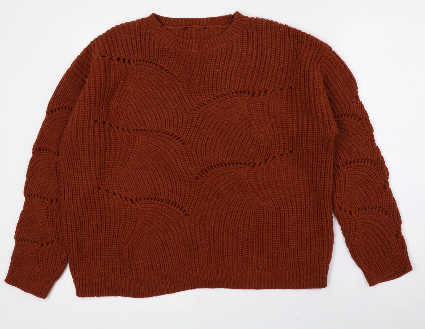New Look Womens Red Crew Neck Acrylic Pullover Jumper Size S