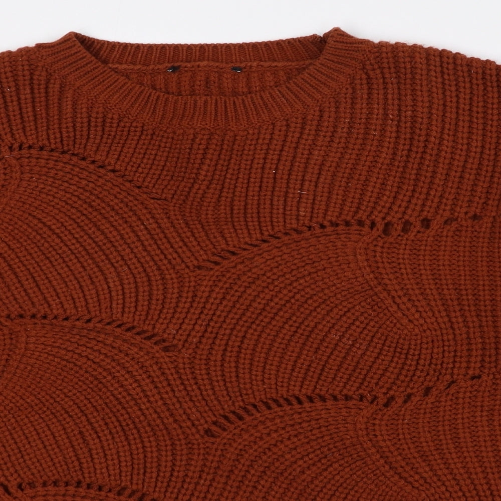 New Look Womens Red Crew Neck Acrylic Pullover Jumper Size S