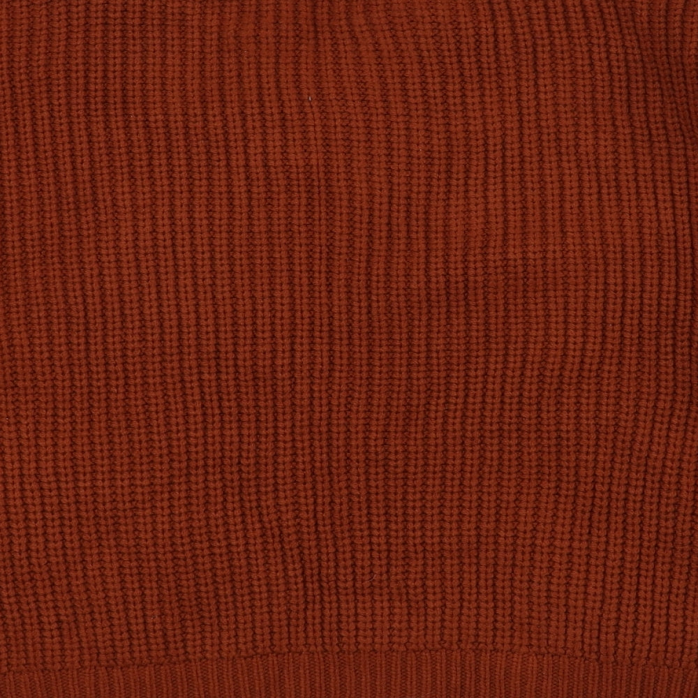New Look Womens Red Crew Neck Acrylic Pullover Jumper Size S