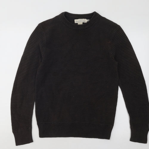H&M Womens Brown Round Neck Cotton Pullover Jumper Size S