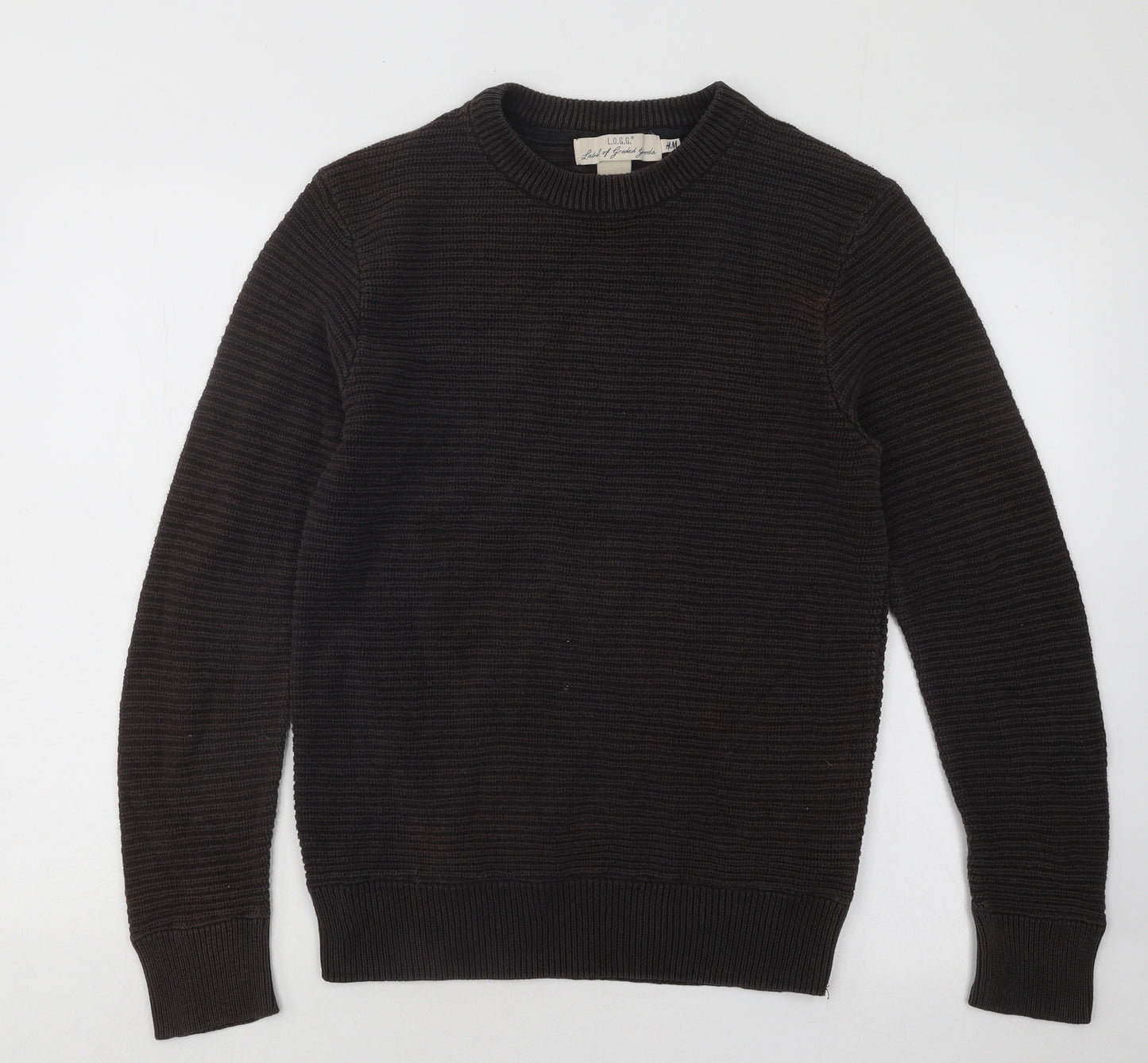 H&M Womens Brown Round Neck Cotton Pullover Jumper Size S