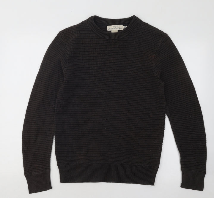 H&M Womens Brown Round Neck Cotton Pullover Jumper Size S