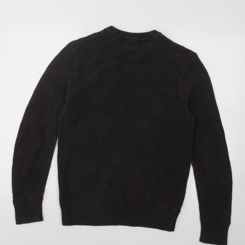 H&M Womens Brown Round Neck Cotton Pullover Jumper Size S