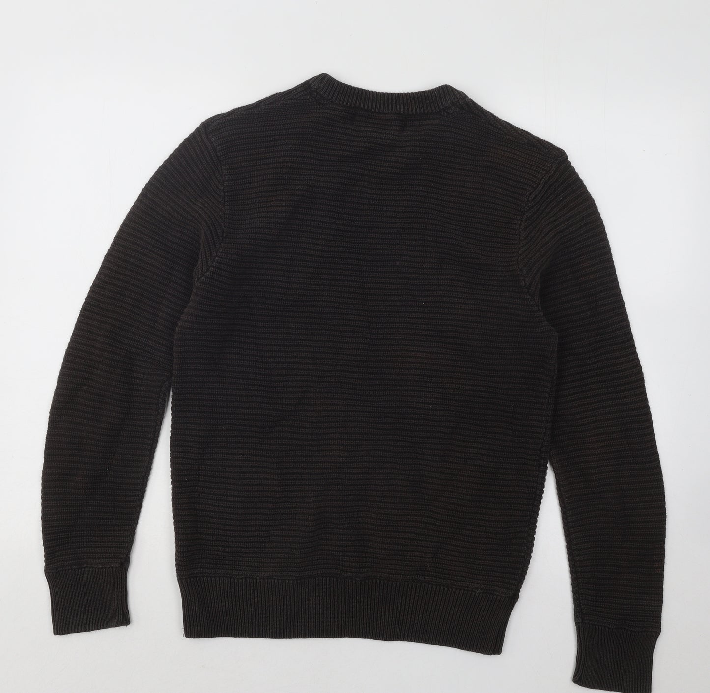 H&M Womens Brown Round Neck Cotton Pullover Jumper Size S