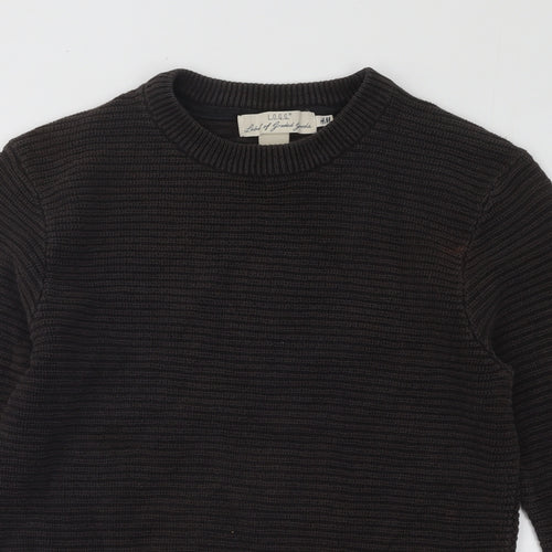 H&M Womens Brown Round Neck Cotton Pullover Jumper Size S