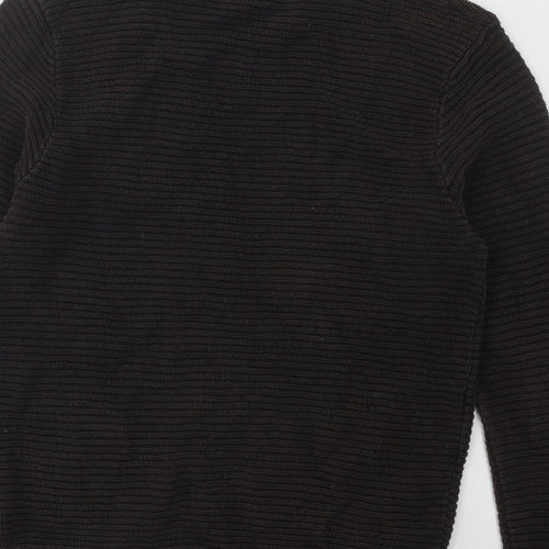 H&M Womens Brown Round Neck Cotton Pullover Jumper Size S