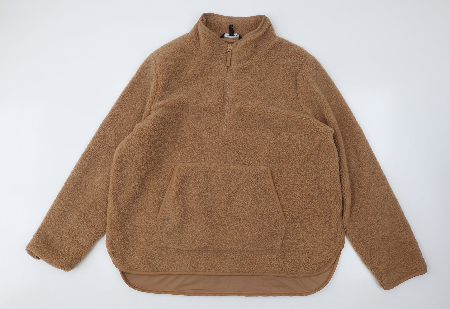 Long Tall Sally Womens Brown Polyester Pullover Sweatshirt Size XL Zip