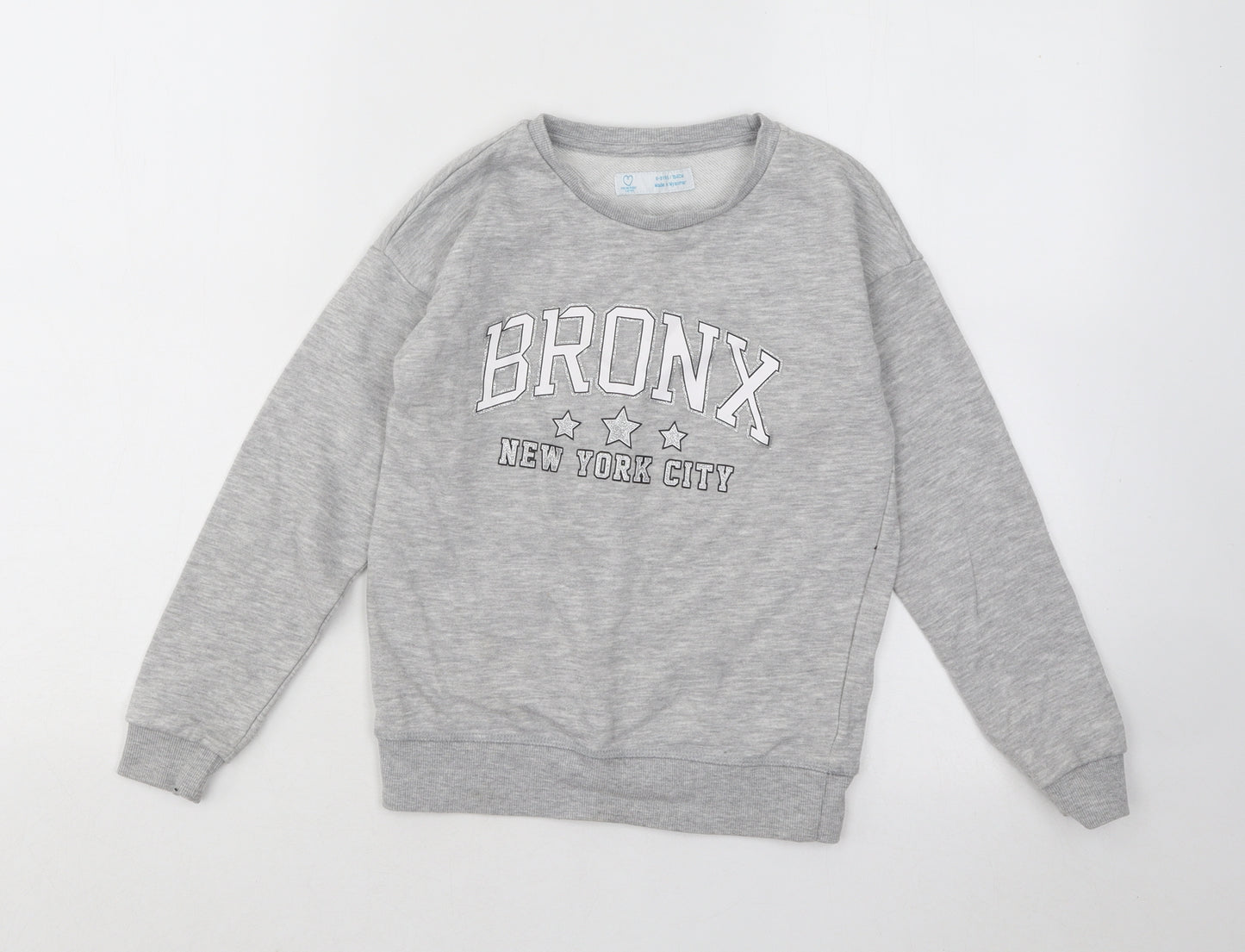 Primark Girls Grey Cotton Pullover Sweatshirt Size 8-9 Years Pullover - Bronx