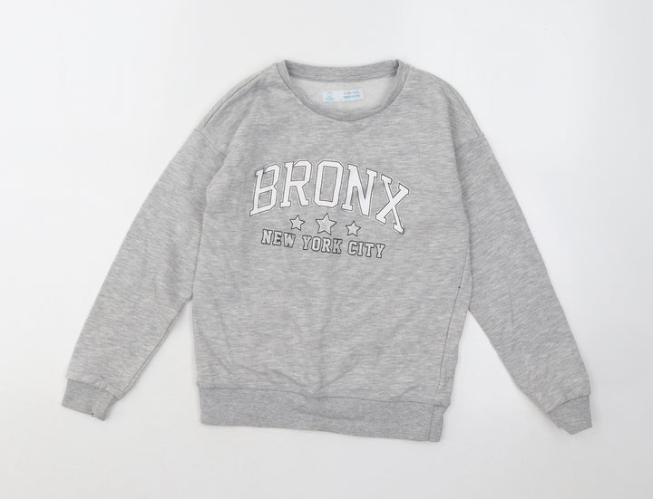 Primark Girls Grey Cotton Pullover Sweatshirt Size 8-9 Years Pullover - Bronx