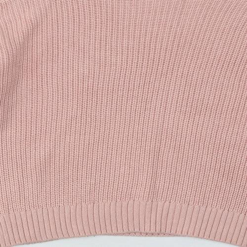 Divided by H&M Womens Pink Round Neck Acrylic Pullover Jumper Size S