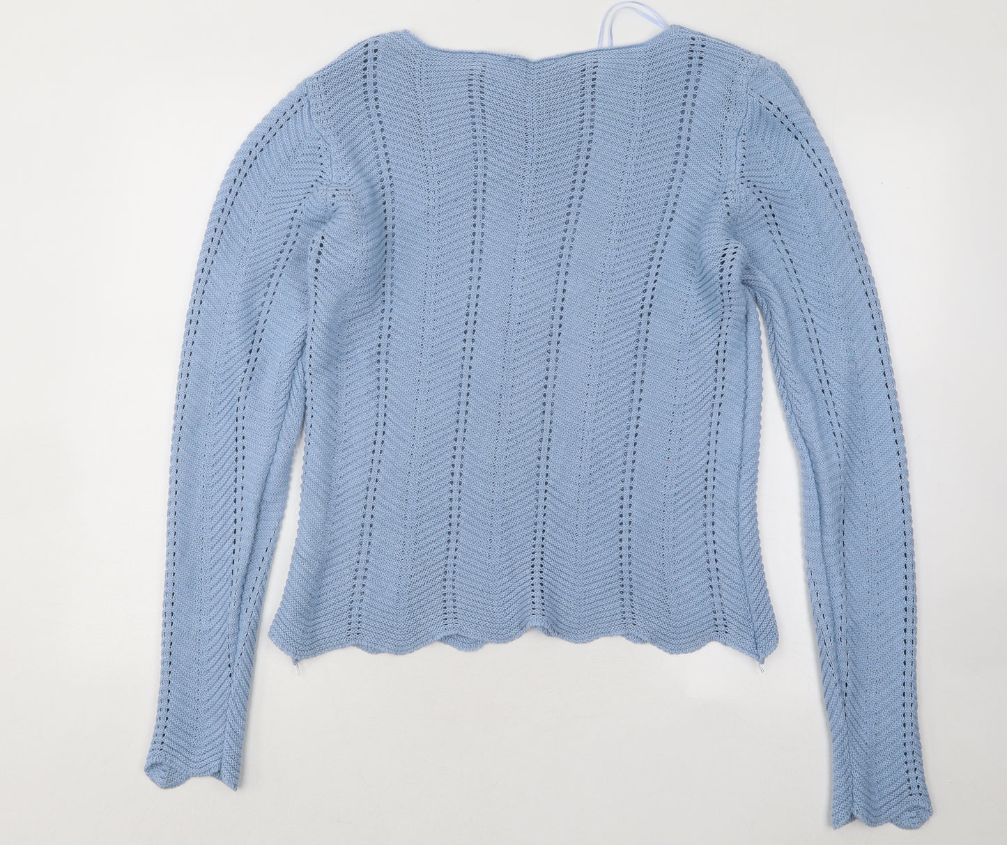 Select Womens Blue Round Neck Acrylic Pullover Jumper Size L