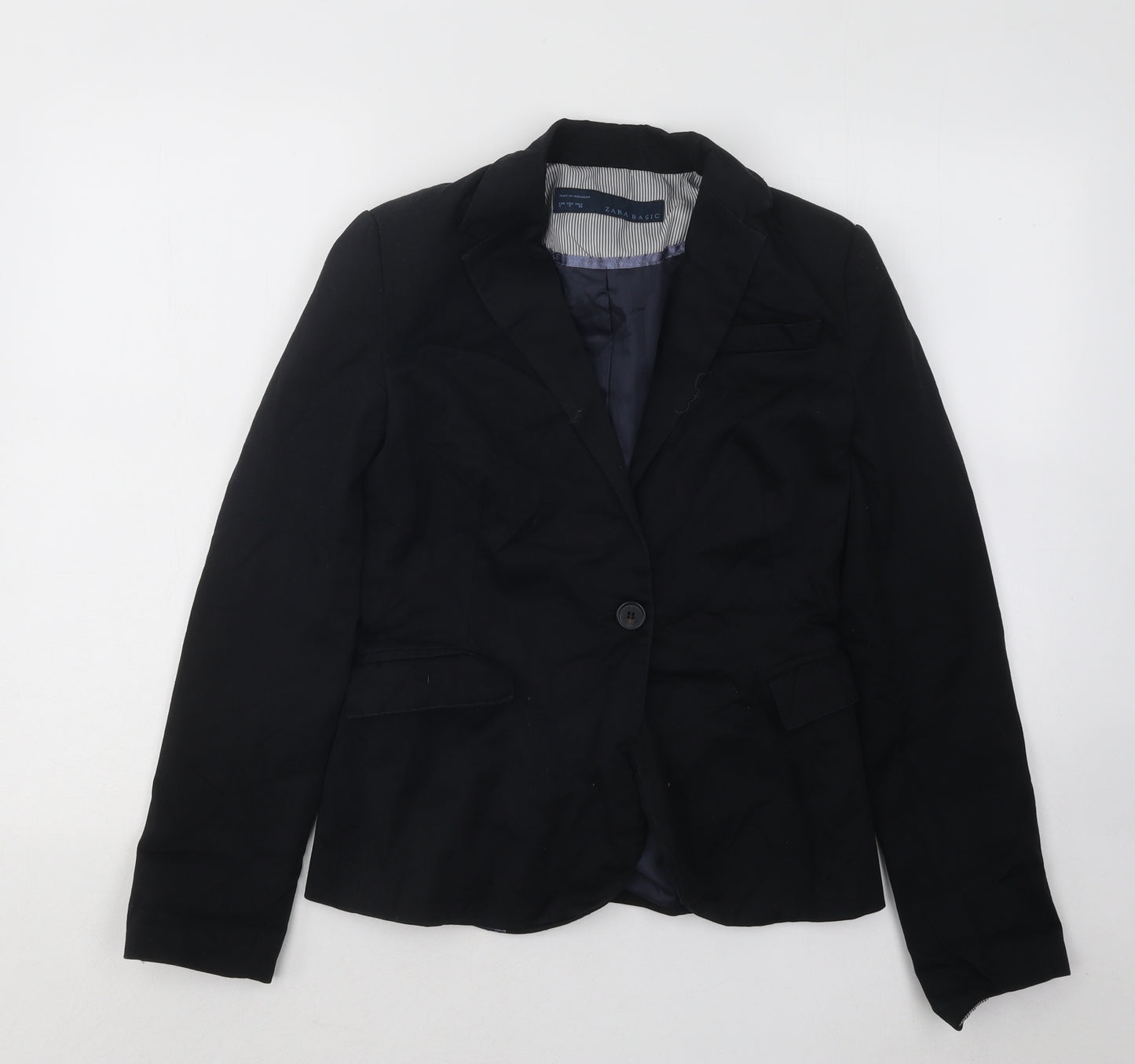 Zara Womens Black Jacket Blazer Size S Button