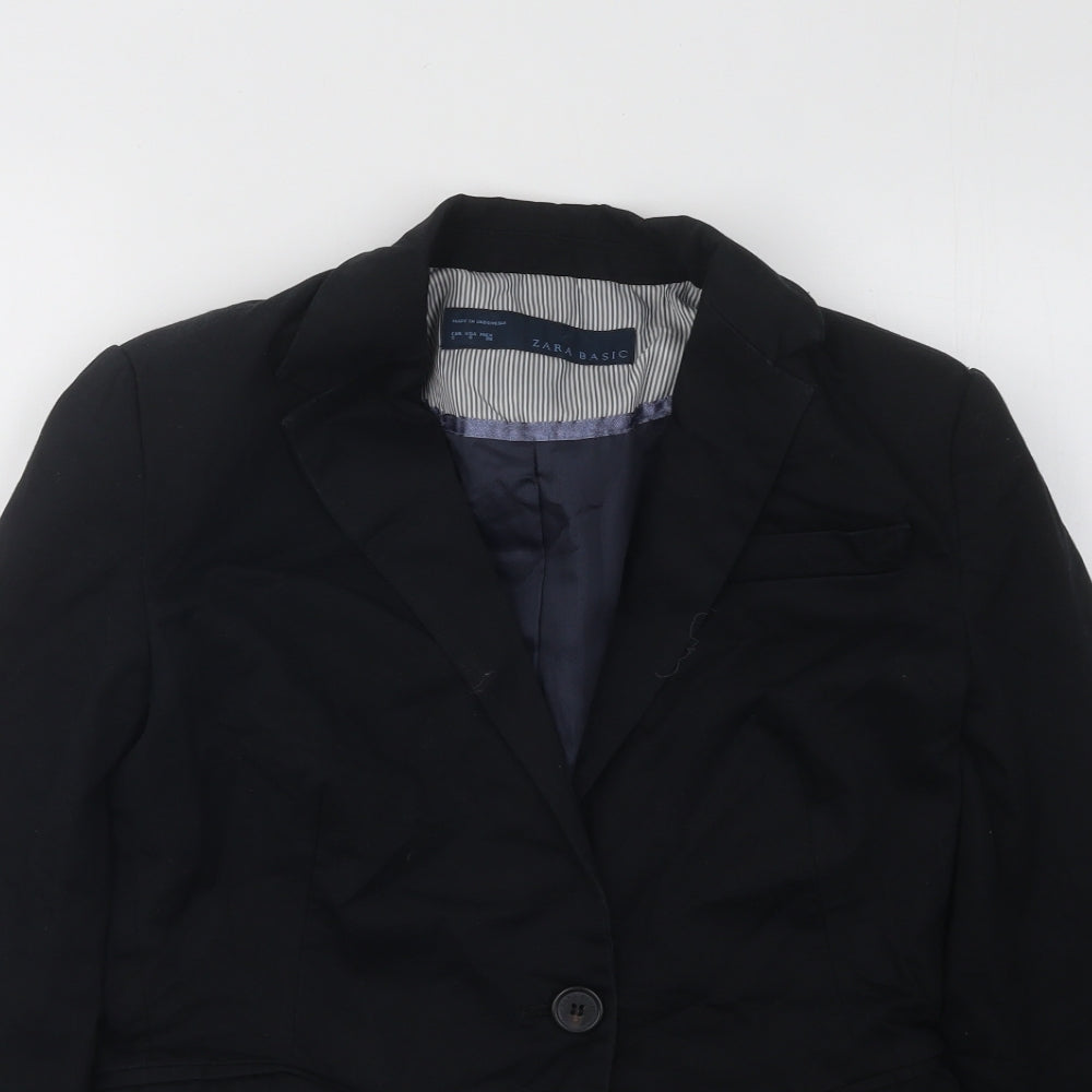 Zara Womens Black Jacket Blazer Size S Button