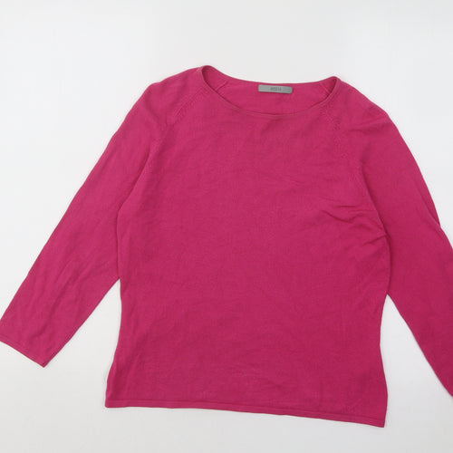 Marks and Spencer Womens Pink Round Neck Viscose Pullover Jumper Size 14