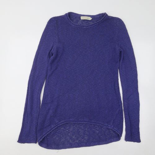 Indi & Cold Womens Purple Round Neck Cotton Pullover Jumper Size S