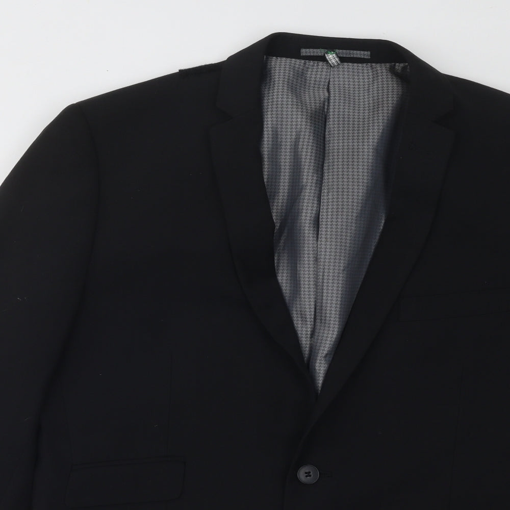 Ben Sherman Mens Black Polyester Jacket Suit Jacket Size 40