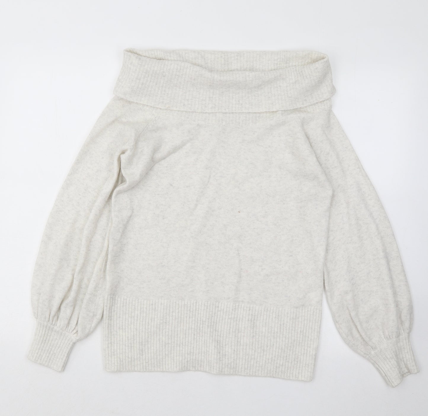 River Island Womens White Roll Neck Acrylic Pullover Jumper Size S