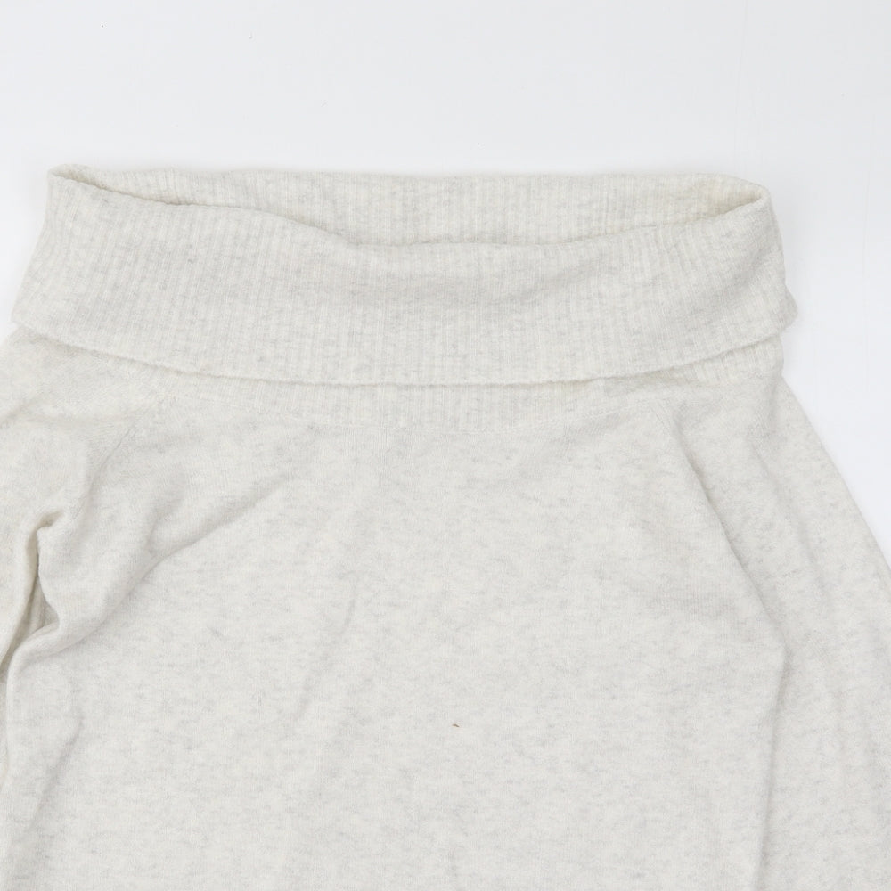 River Island Womens White Roll Neck Acrylic Pullover Jumper Size S