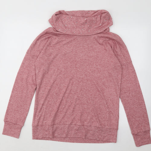 KIass Womens Pink Roll Neck Viscose Pullover Jumper Size M