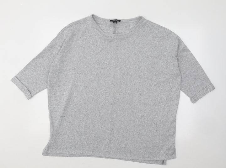 New Look Womens Grey Round Neck Acrylic Pullover Jumper Size M