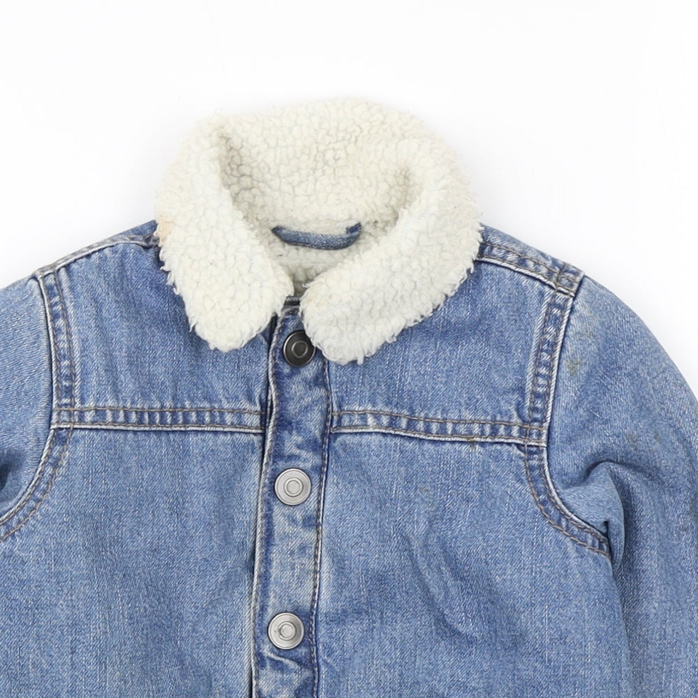 George Girls Blue Jacket Size 18-24 Months Button