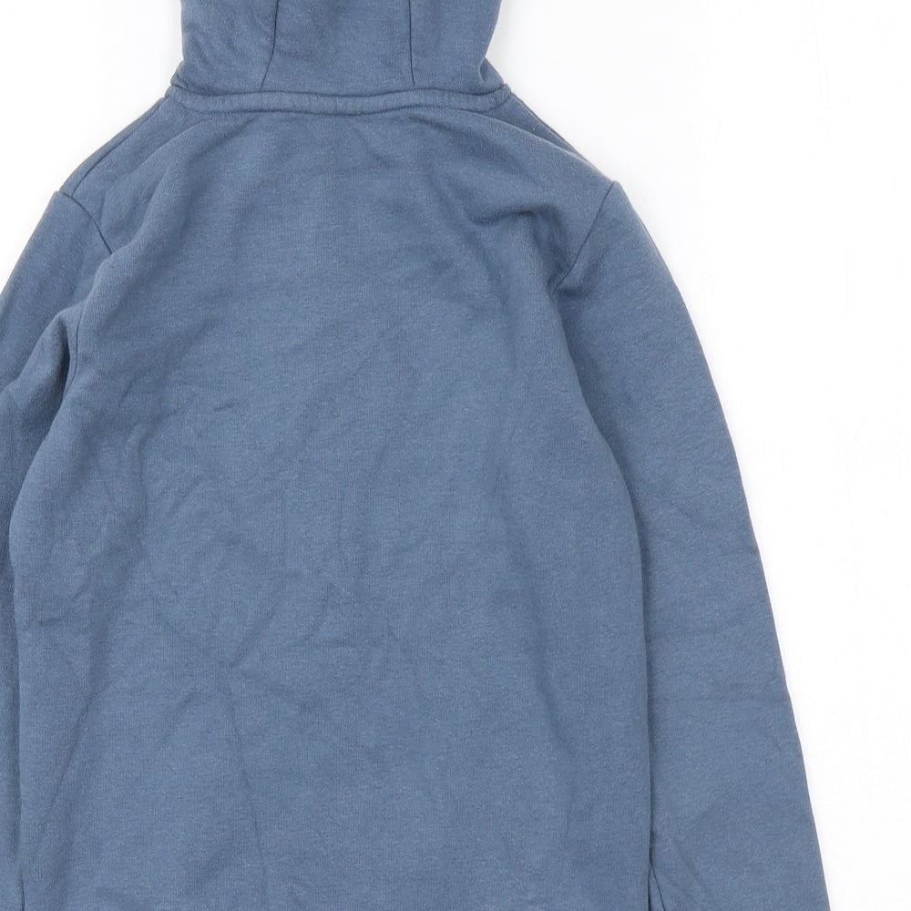 M&Co Boys Blue Cotton Full Zip Hoodie Size 7-8 Years Zip
