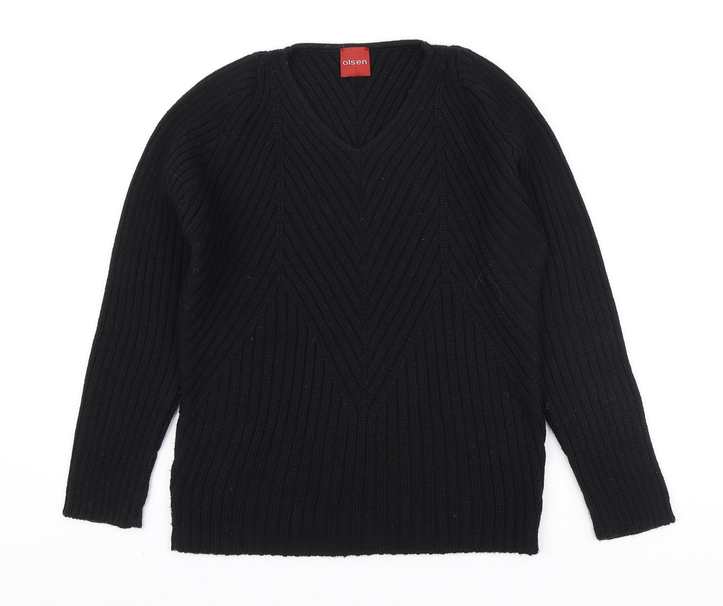 Olsen Womens Black V-Neck Wool Shrug Jumper Size 12