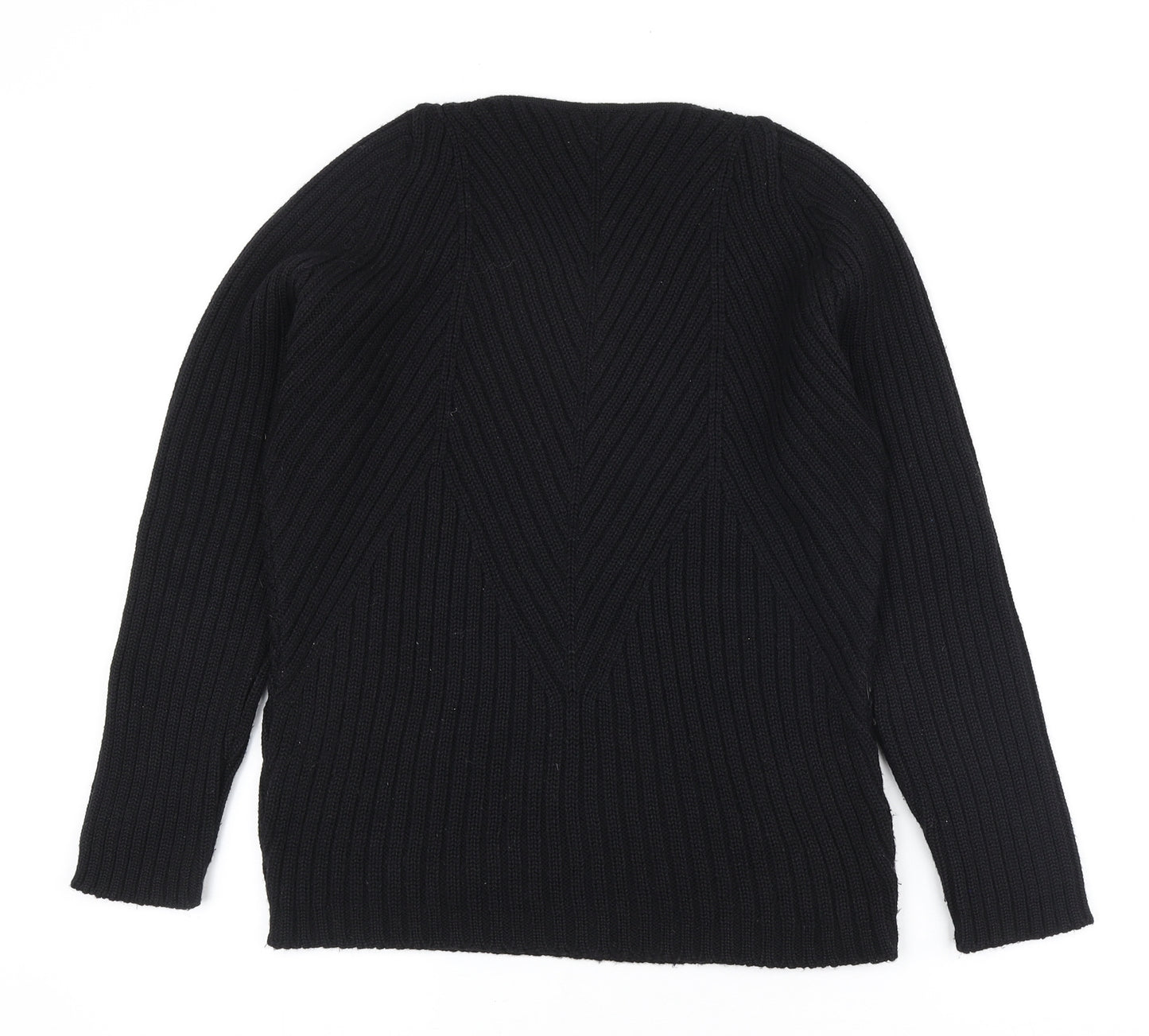 Olsen Womens Black V-Neck Wool Shrug Jumper Size 12