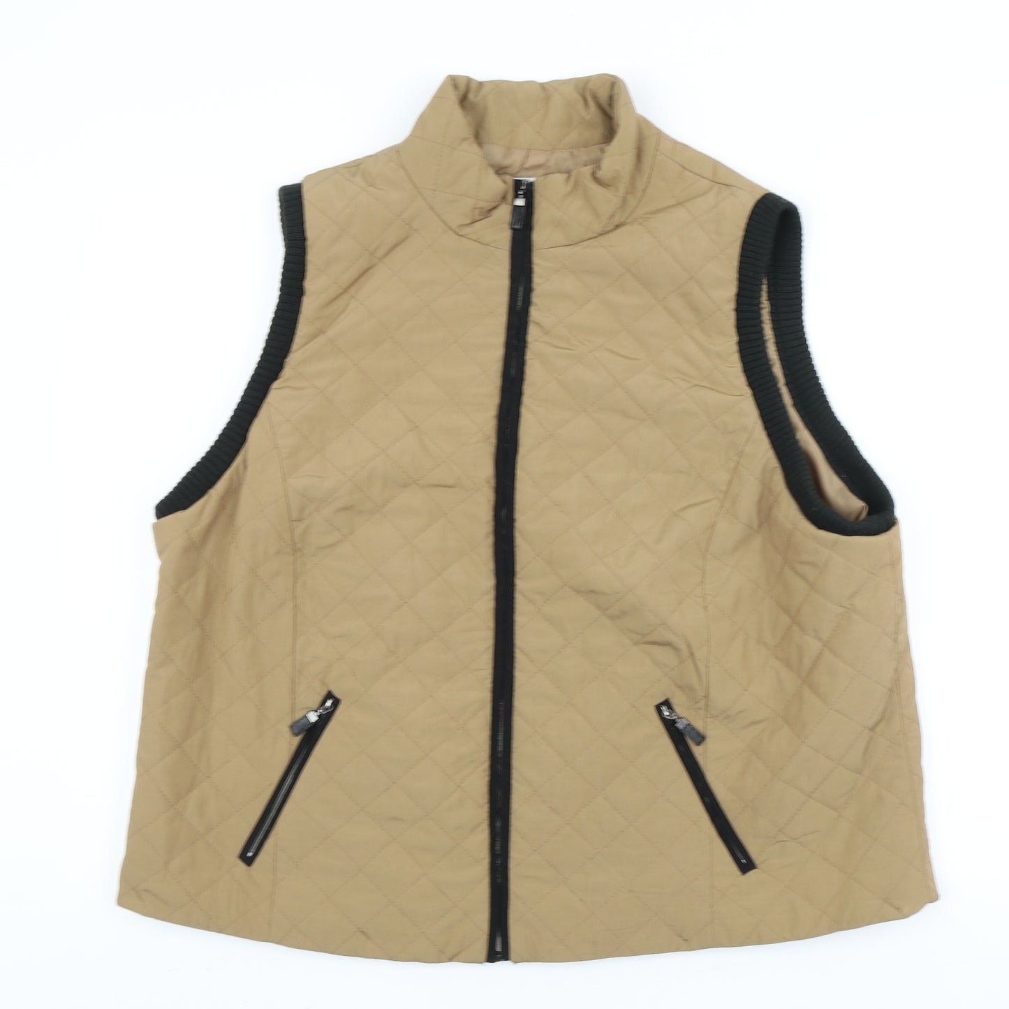 EWM Womens Beige Gilet Poncho Size L Zip