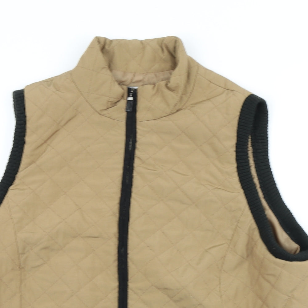 EWM Womens Beige Gilet Poncho Size L Zip