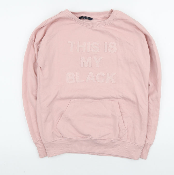 Dunnes Stores Womens Pink Polyester Henley Sweatshirt Size XS Pullover - This is my black