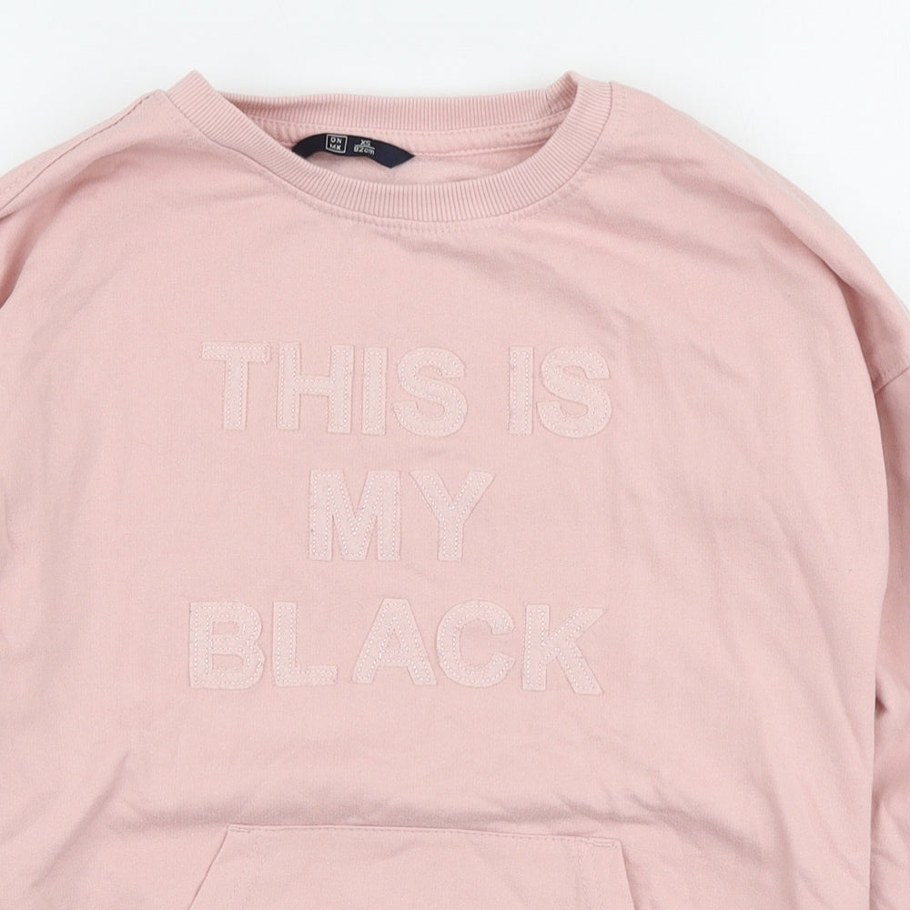 Dunnes Stores Womens Pink Polyester Henley Sweatshirt Size XS Pullover - This is my black