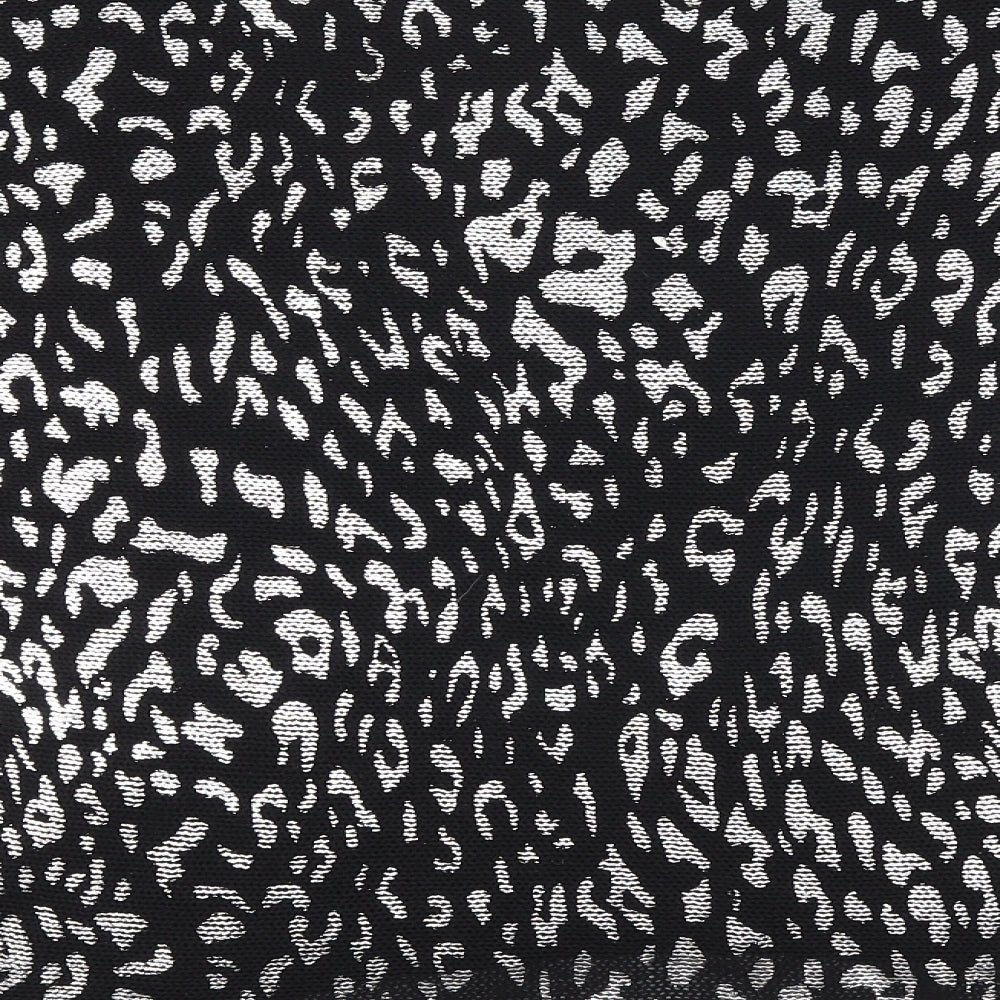 Casamia Womens Black Boat Neck Animal Print Acrylic Pullover Jumper Size L - Batwing